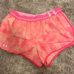 Pink tie dye UA shorts